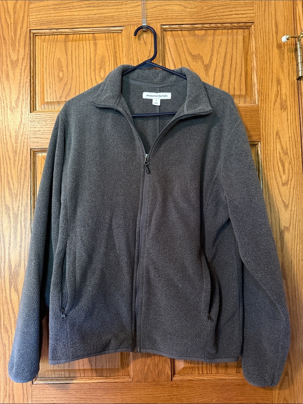 Amazon Essentials Men's Dark Gray Full-Zip Fleece Jacket
